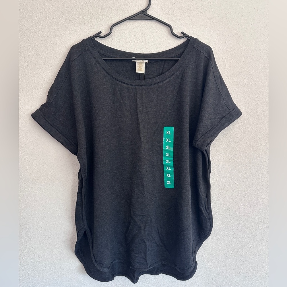 Matty M Charcoal Gray Short Sleeve Top